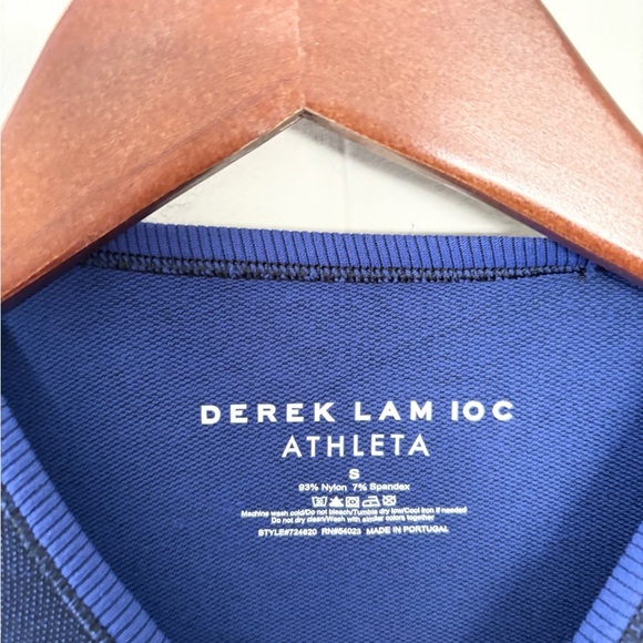 Derek Lam X Athleta blue long sleeve color blocked top size SM - Picture 3 of 4